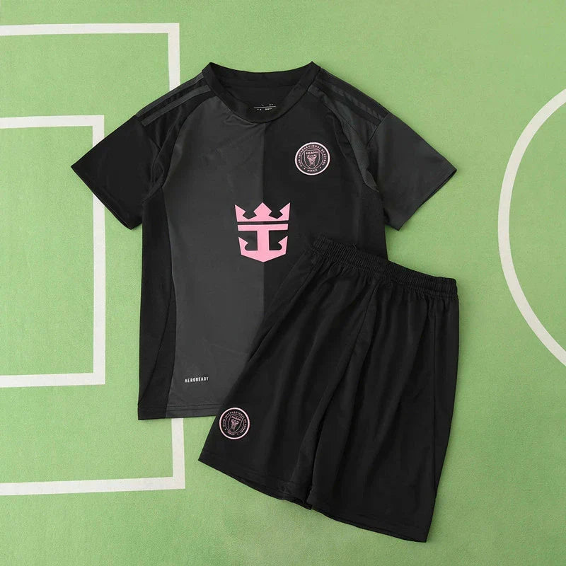 Inter Miami CF Away Kids Kit 2025/26 – Black & Pink Children's Football Shirt & Shorts Set