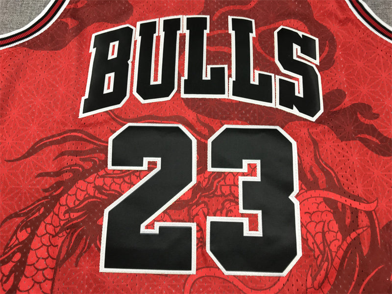 Michael Jordan #23 Chicago Bulls Mitchell & Ness Red Year of the Dragon Chinese New Year Hardwood Classics Swingman Jersey