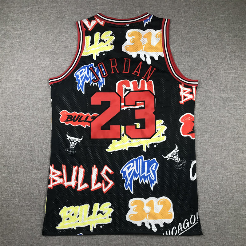 Michael Jordan #23 Chicago Bulls Mitchell & Ness Black Graffiti All-Over Print 1997-98 Hardwood Classics Swingman Jersey