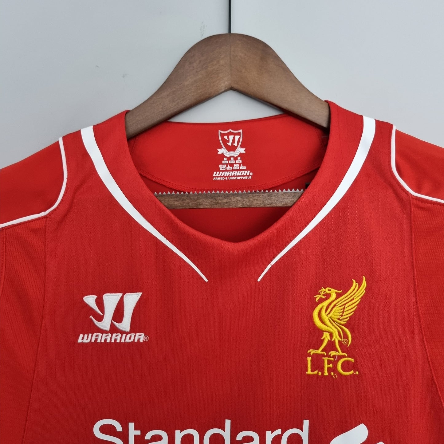 Liverpool 2014-15 Home Jersey – Red Warrior Standard Chartered Fan Version Premier League Football Shirt