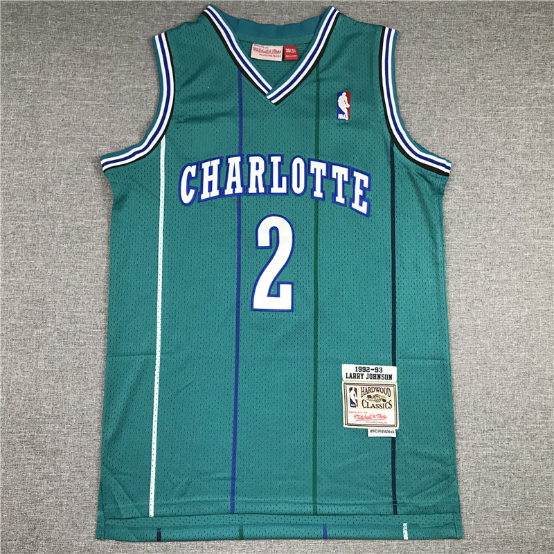 Men's Charlotte Hornets Larry Johnson 1992-93 Hardwood Classics Swingman Jerseys