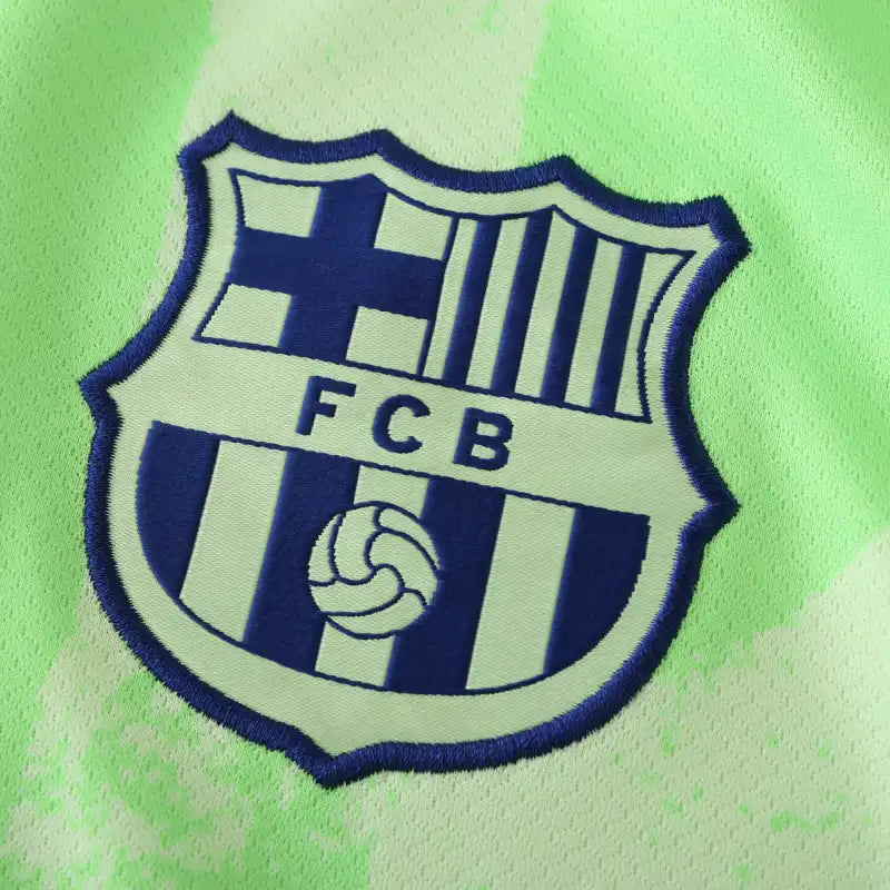 FC Barcelona 125th Anniversary Third Jersey 2024/25 — Fluorescent Green UNHCR Fan Version