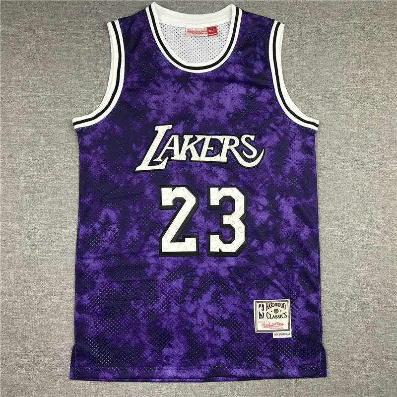 LeBron James #23 Los Angeles Lakers Purple Galaxy Mitchell & Ness Hardwood Classics Swingman Jersey