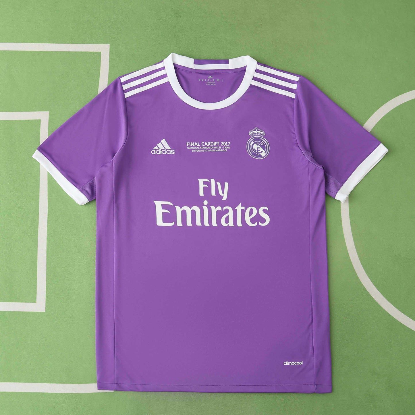 Real Madrid CF Away Retro Fan Version 2016/17 – Purple & White Adidas UCL Season Football Jersey | Ronaldo #7 Edition