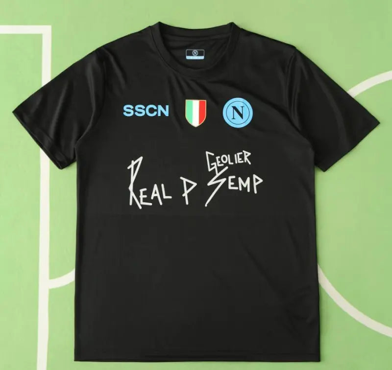 S.S.C. Napoli x Geolier Special Black Edition Fan Version 2024/25 – "Real P Semp" Football Jersey