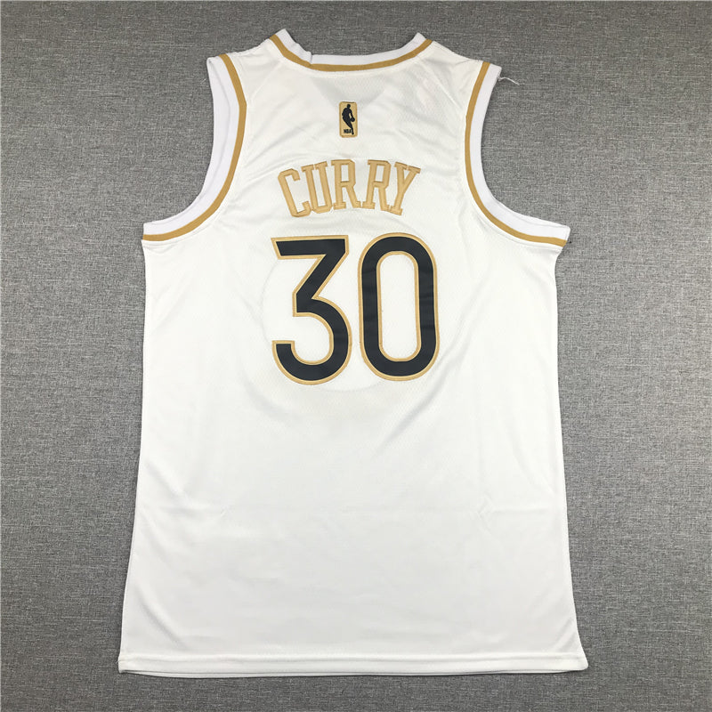 Stephen Curry #30 Golden State Warriors Nike White Golden Edition Black Bay Bridge Badge Limited Swingman Jersey