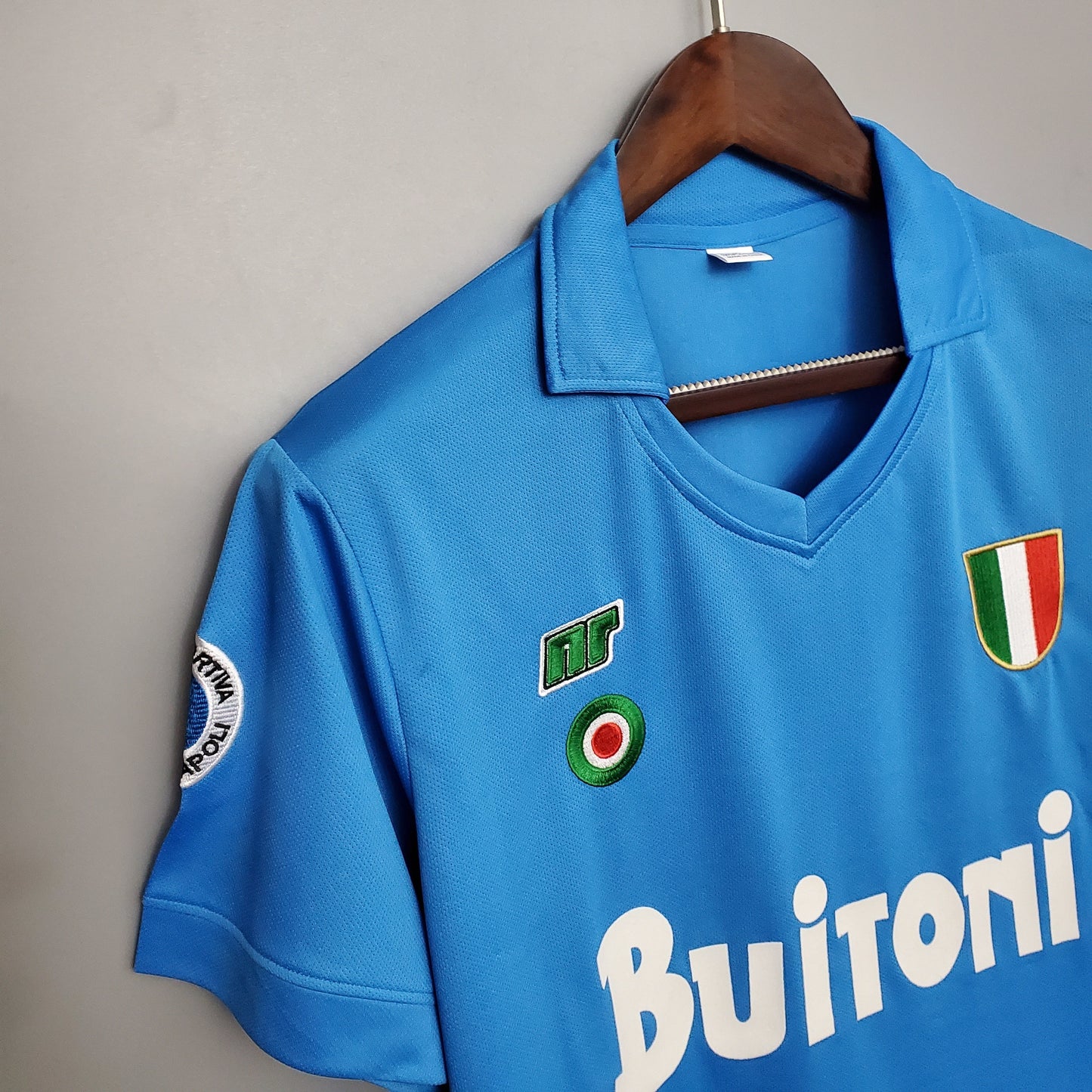Napoli 1987-88 Home Retro Jersey – Ennerre Sky Blue Buitoni Maradona Serie A Scudetto Football Shirt