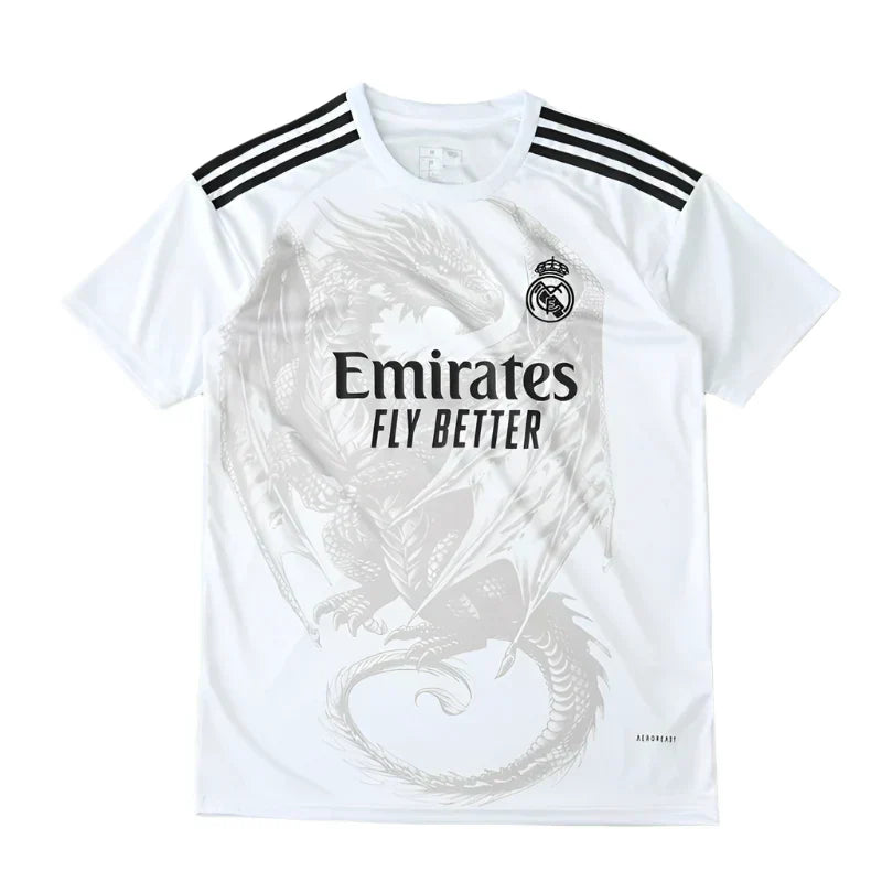 Real Madrid 2024/25 White Grey Dragon Concept Jersey – Ghost Dragon Adidas Fan Version