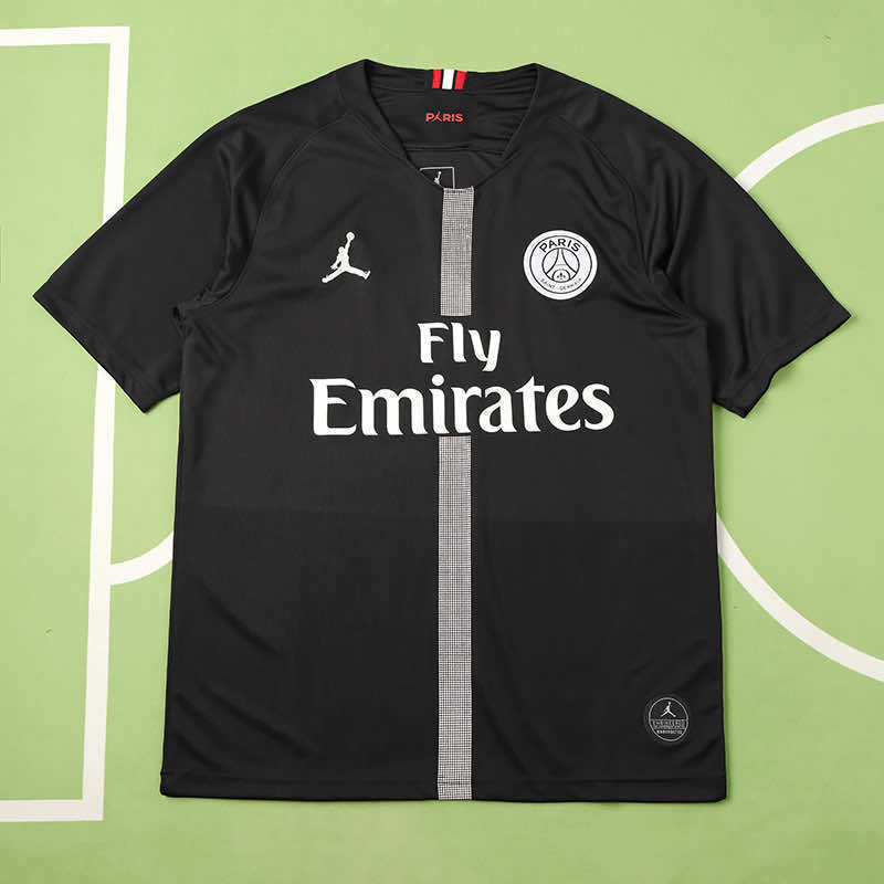 PSG 2018/19 Champions League Third Jersey – Black Jordan Brand Neymar Mbappe Fan Version