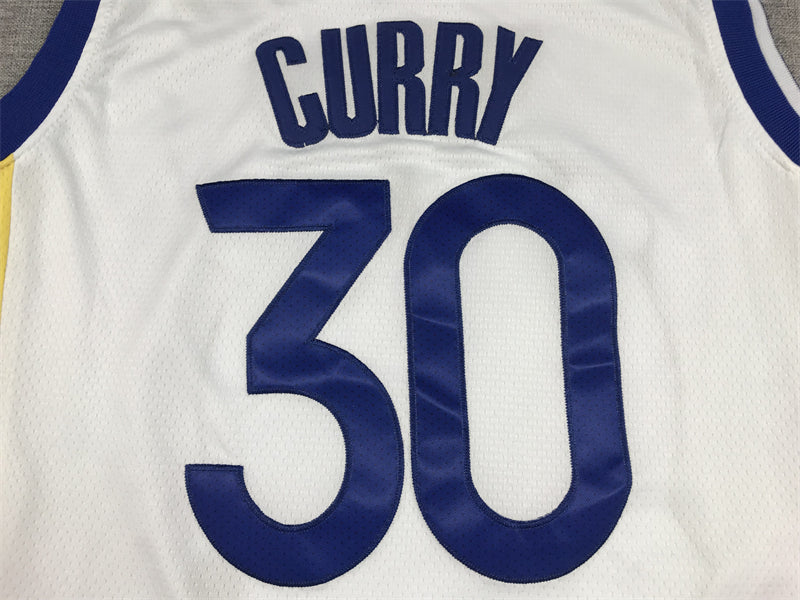 Stephen Curry #30 Golden State Warriors White 2022-23 Association Edition Bay Bridge Badge Away Swingman Jersey
