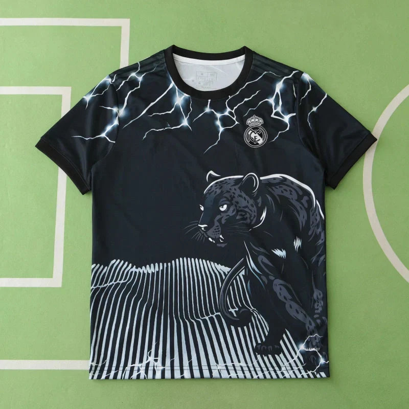 Real Madrid 2024/25 Black Panther Lightning Concept Jersey – Dark Power Adidas Fan Version