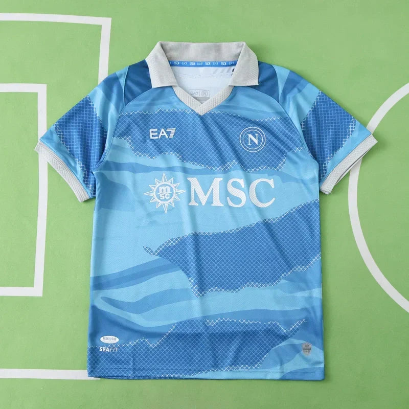 S.S.C. Napoli Fourth Kit Fan Version 2024/25 – Sky Blue EA7 Football Jersey