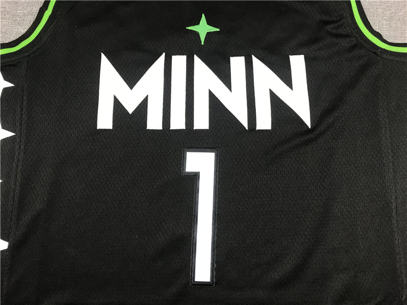 Anthony Edwards #1 Minnesota Timberwolves Black 2024-25 City Edition Swingman Jersey – Nike MINN Stars