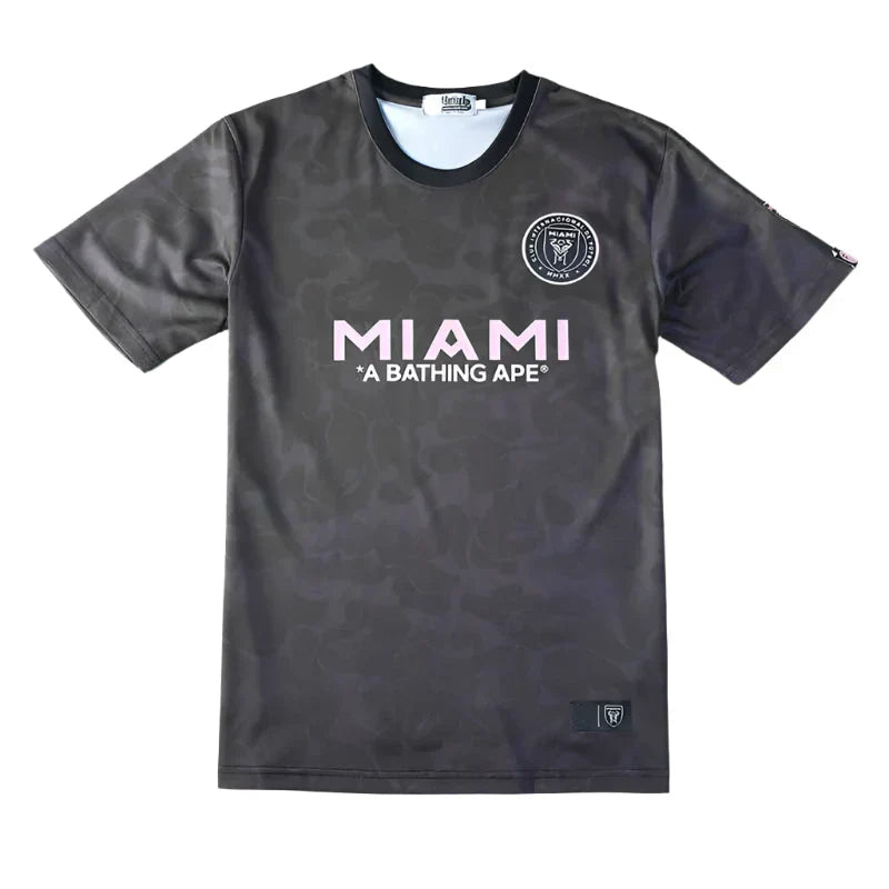 Inter Miami CF x BAPE A Bathing Ape Collaboration Fan Version Jersey 2023/24 – Black Camo Football Shirt