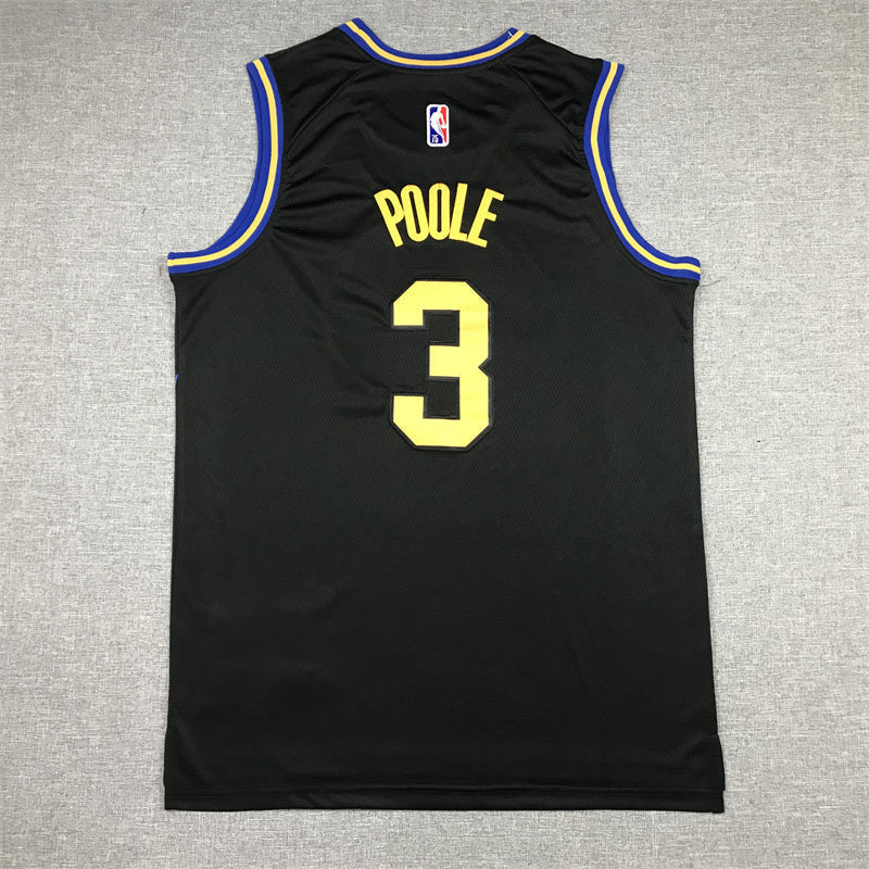 Men's Golden State Warriors Jordan Poole #3 City Edition Black Classic Jerseys