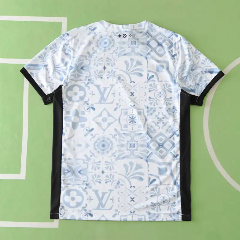 Portugal National Team Training Fan Version 2024/25 – White Azulejo Tile Print Football Shirt | FPF Crest