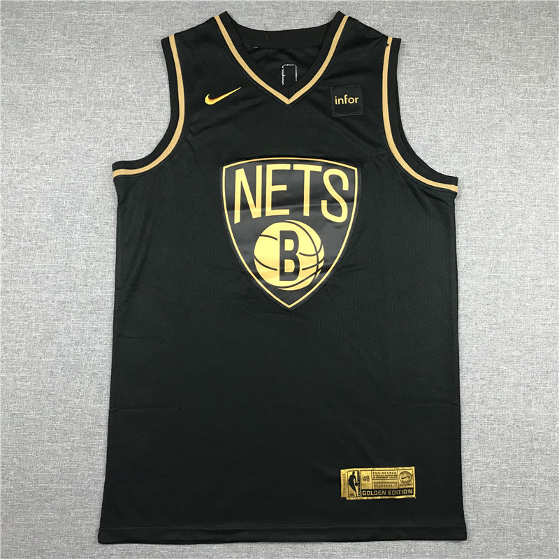 Kyrie Irving #11 Brooklyn Nets Golden Edition Swingman Jersey – Black & Matte Gold NBA Fan Gear