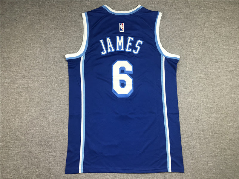LeBron James #6 Los Angeles Lakers Royal Blue 2021-22 Classic Edition Swingman Jersey – Nike Cursive