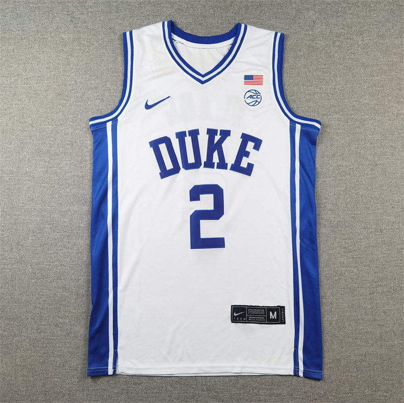 Cooper Flagg #2 Duke Blue Devils White Game Replica Basketball Jersey – NCAA ACC Away