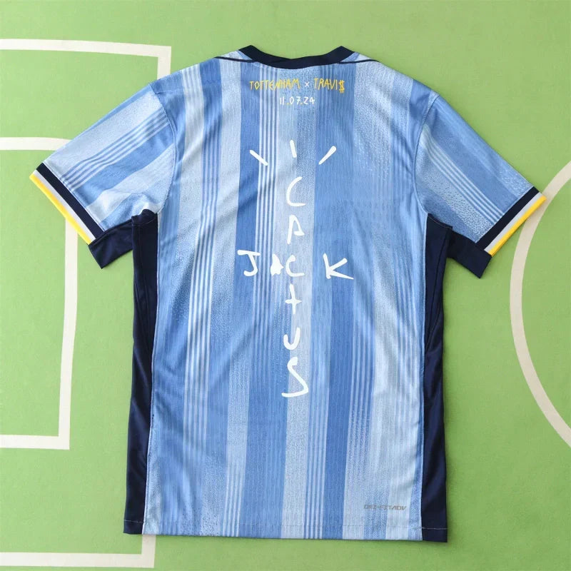 Tottenham Hotspur x Travis Scott Away Special Edition Fan Version 2024/25 – Light Blue Stripe Cactus Jack Jersey