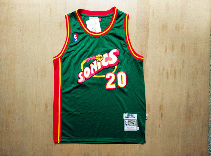 Gary Payton #20 Seattle SuperSonics Green 1995-96 Hardwood Classics Swingman Jersey – Mitchell & Ness Red Side Panel