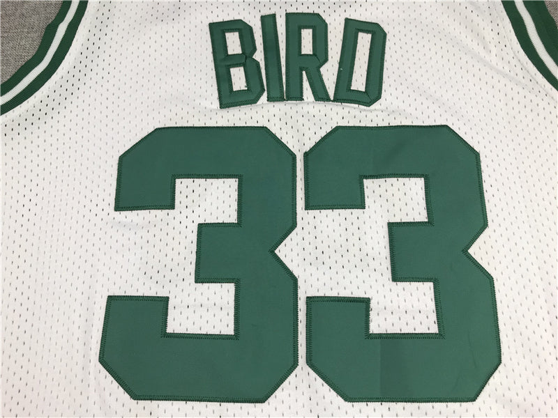 Men's Boston Celtics Larry Bird White 1985-86 Hardwood Classics Swingman Jerseys