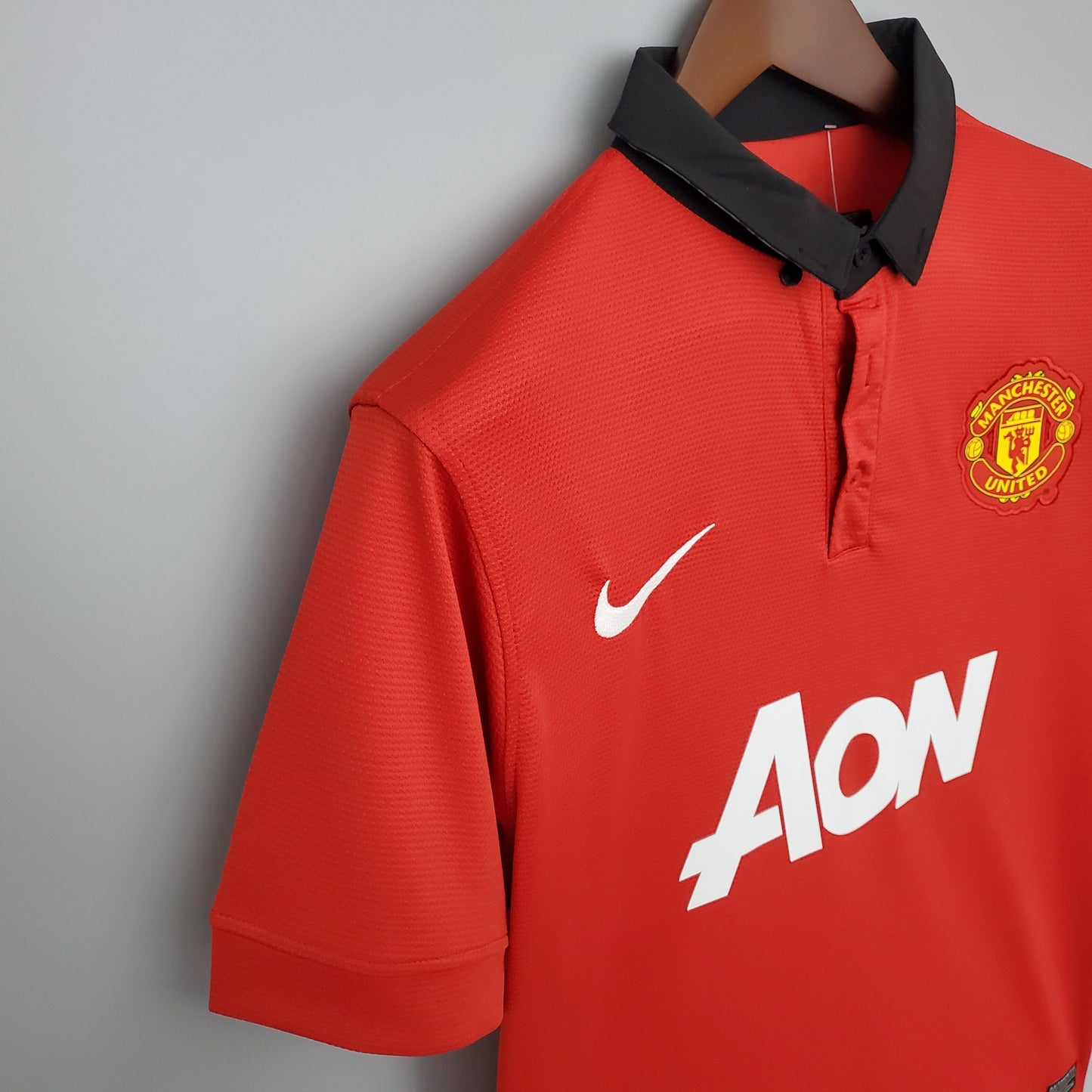 Manchester United 2013-14 Home Jersey – Red Nike AON Dri-FIT Fan Version Premier League Football Shirt