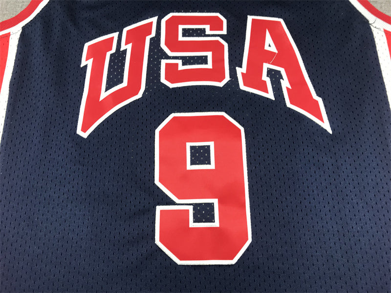 Michael Jordan #9 Team USA Mitchell & Ness 1984 Los Angeles Olympics Navy Hardwood Classics Authentic Jersey