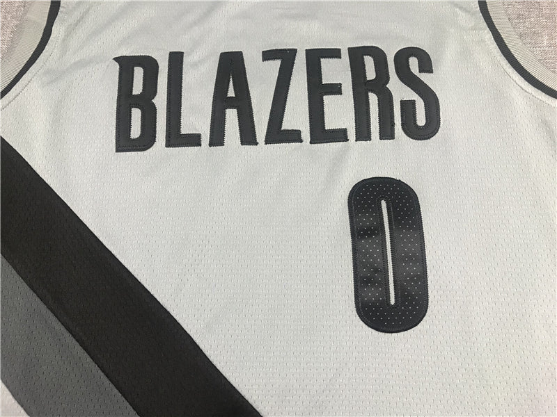 Men's Portland Trail Blazers Damian Lillard #0 NBA Gray Swingman Jerseys