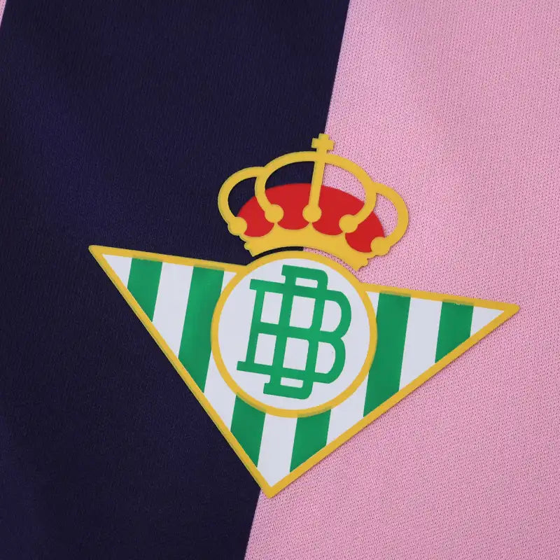 Real Betis Balompié Concept Fan Version 2025/26 – Navy & Pink Vertical Stripe La Liga Football Jersey | Betis Crest