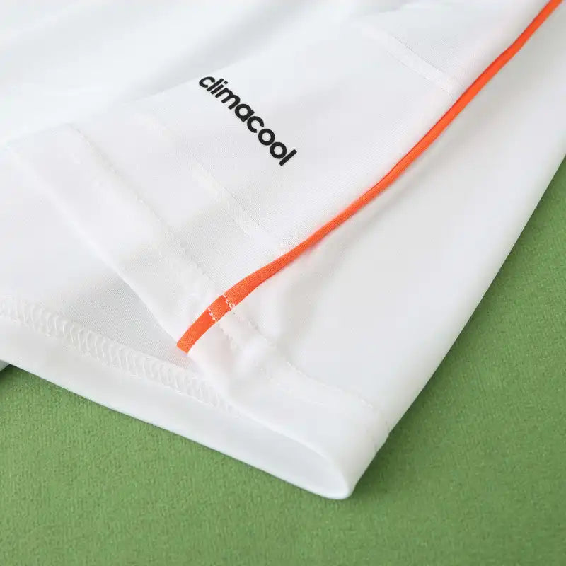 Real Madrid CF Home Retro Fan Version Jersey 2013/14 – White Football Shirt with Orange & Black Trim