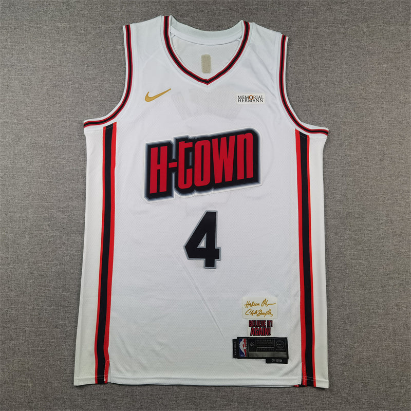 Men's Houston Rockets Jalen Green #4 White 2024/25 Swingman Player Jerseys - City Edition