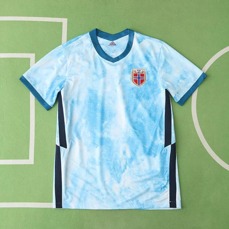 Norway National Team 2021 Away Jersey – Sky Blue Cloud Wash Haaland Era Fan Version