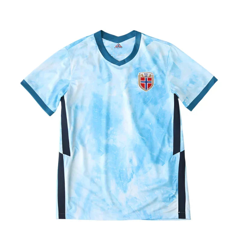 Norway National Team 2021 Away Jersey – Sky Blue Cloud Wash Haaland Era Fan Version