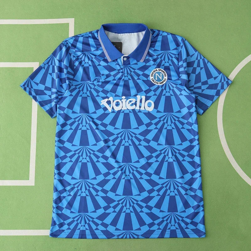 S.S.C. Napoli Home Retro Fan Version 1991/93 – Classic Blue Geometric Football Jersey