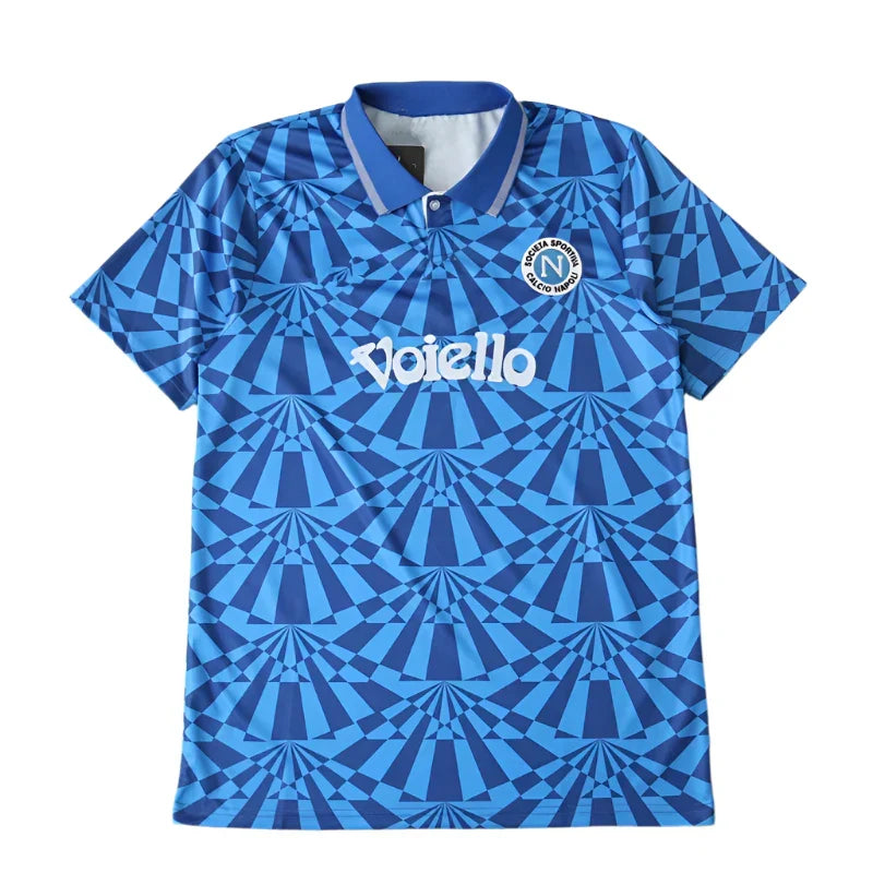 S.S.C. Napoli Home Retro Fan Version 1991/93 – Classic Blue Geometric Football Jersey