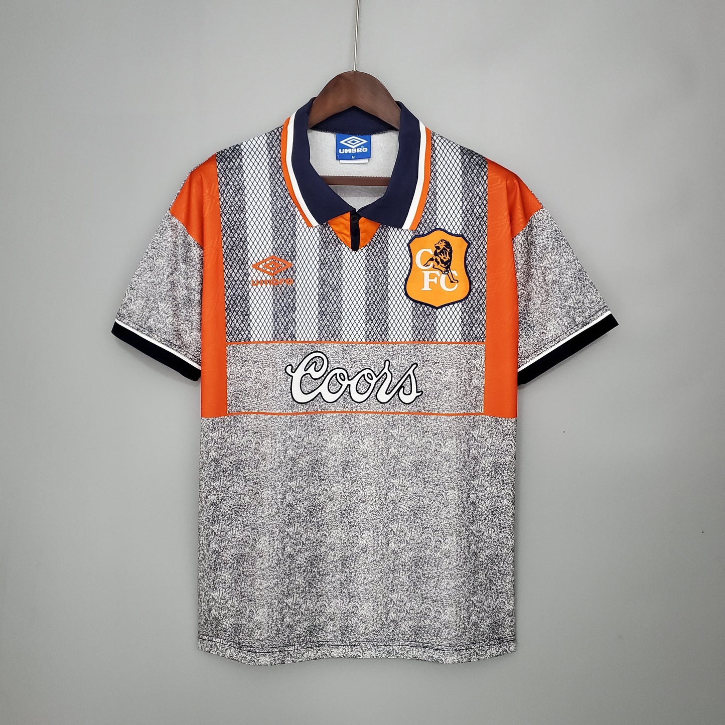 Chelsea 1994-96 Away Retro Jersey – Classic Umbro Orange & Grey Coors Kit