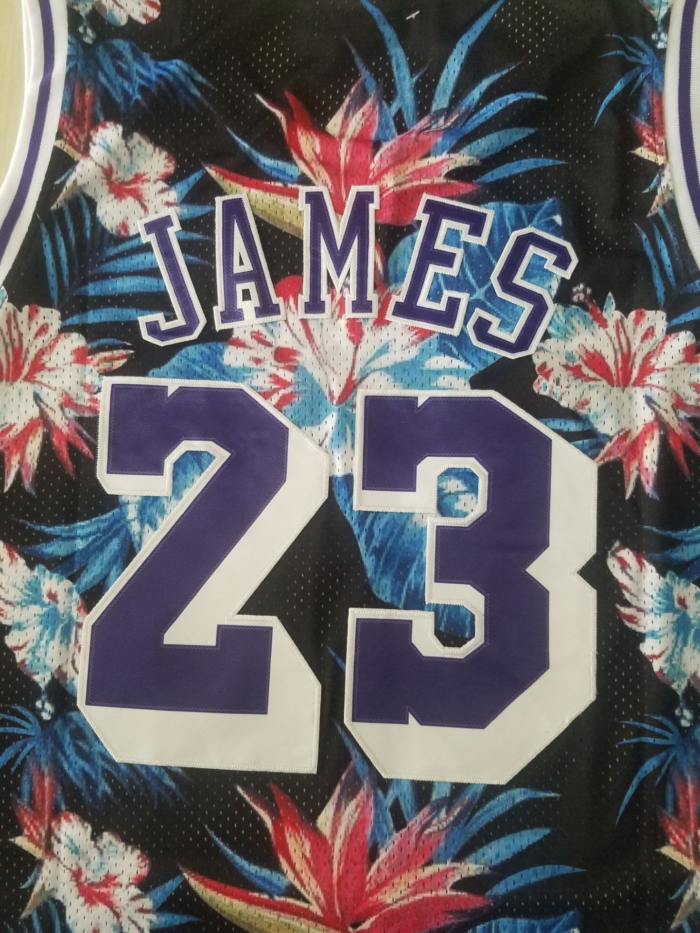 LeBron James #23 Los Angeles Lakers Black Floral Mitchell & Ness Hardwood Classics Swingman Jersey