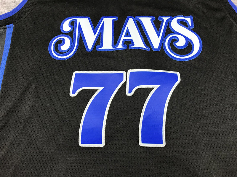 Men's Dallas Mavericks Luka Doncic #77 Black 2023/24 Swingman Jerseys - City Edition