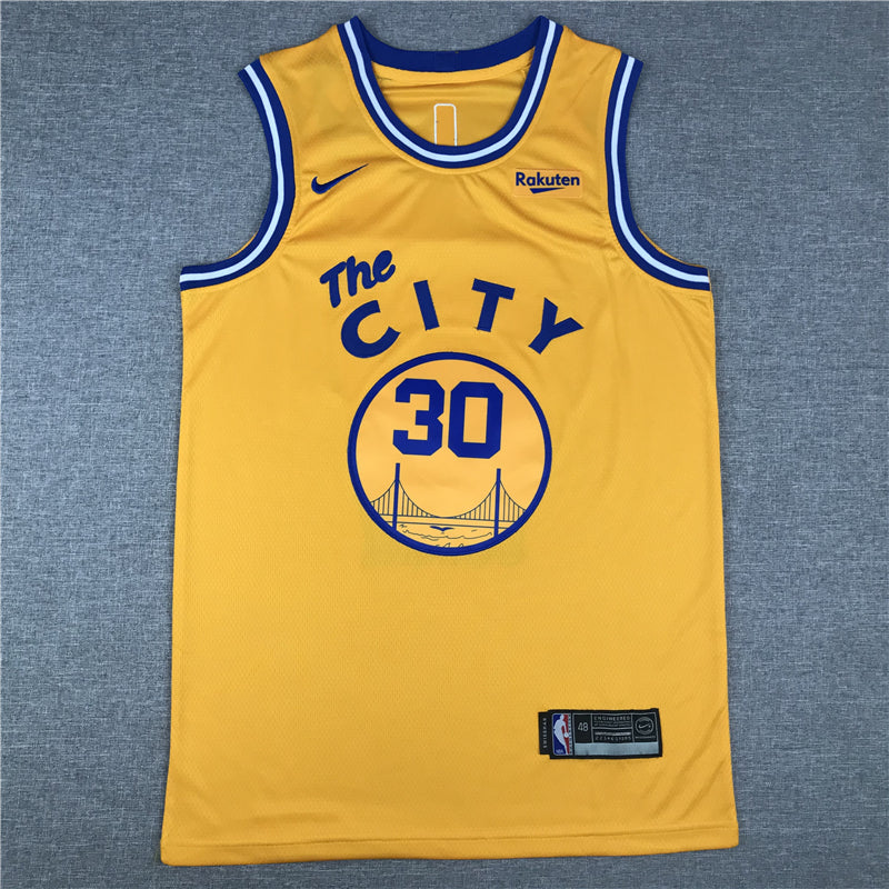 Stephen Curry #30 Golden State Warriors Nike Gold "The City" Classic Edition 1960s Retro Bay Bridge Swingman Jersey