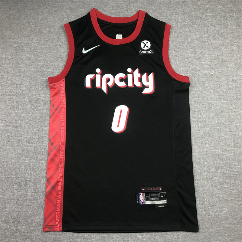 Men's Portland Trail Blazers Damian Lillard Black Swingman Jerseys - City Edition