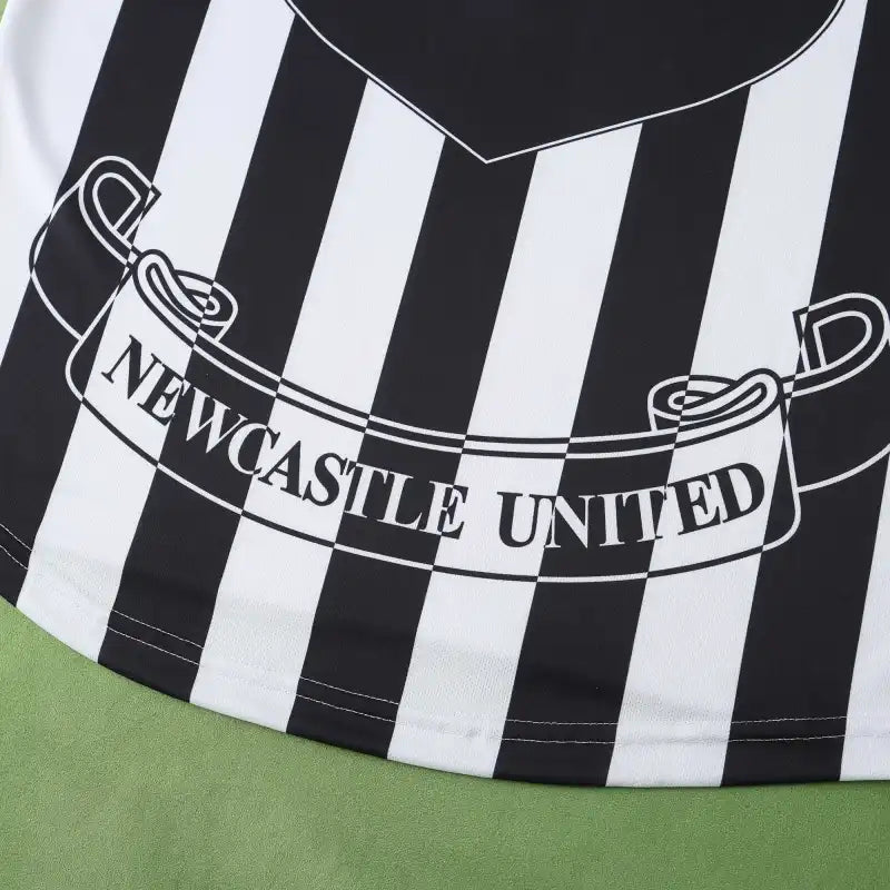 Newcastle United 1997-99 Home Retro Jersey – Black & White Stripe Brown Ale Fan Version