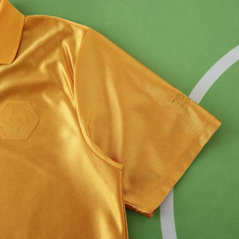Wolverhampton Wanderers 70th Anniversary Fan Version 2024/25 – Old Gold Retro Football Jersey | Wolves Heritage Crest