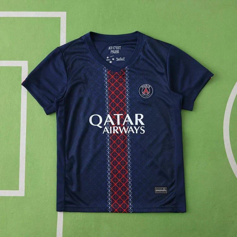 PSG Home Kids Kit 2025/26 | Youth Football Set | Kvaratskhelia Hakimi Doué G.Ramos & More