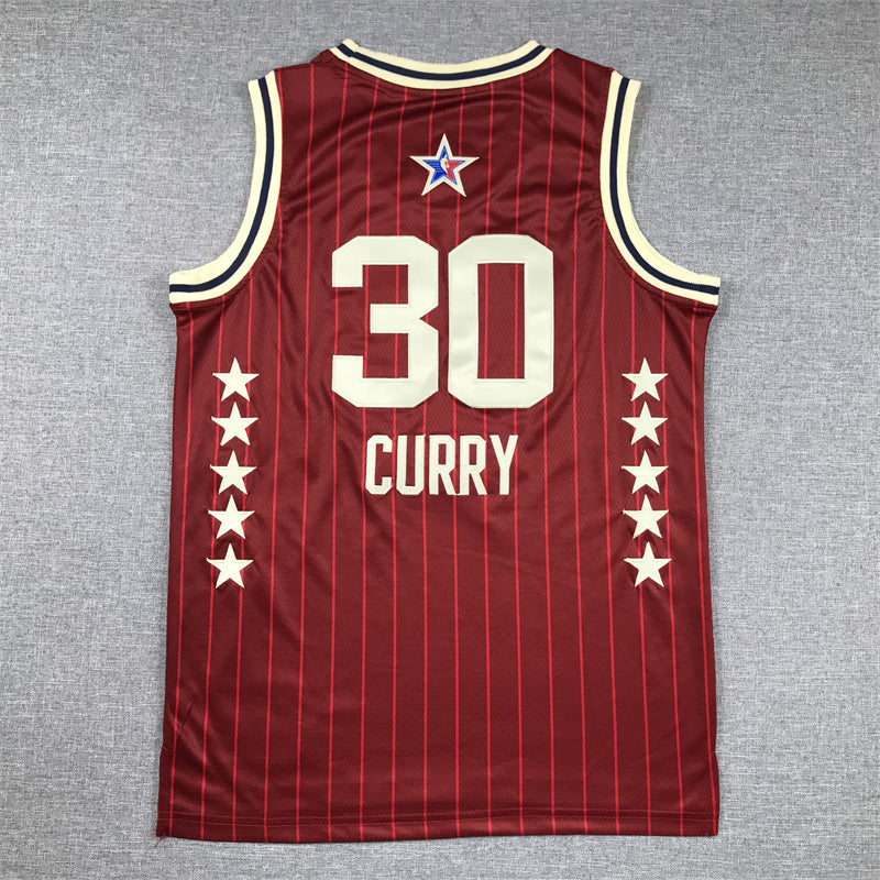 Stephen Curry #30 2024 NBA All-Star Game Jordan Brand Red Pinstripe Indianapolis Swingman Jersey