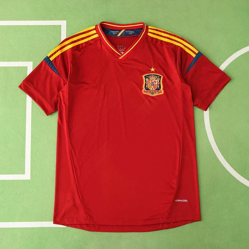 Spain National Team 2012 Euro Home Retro Fan Jersey – Red | Adidas | UEFA Champions Edition