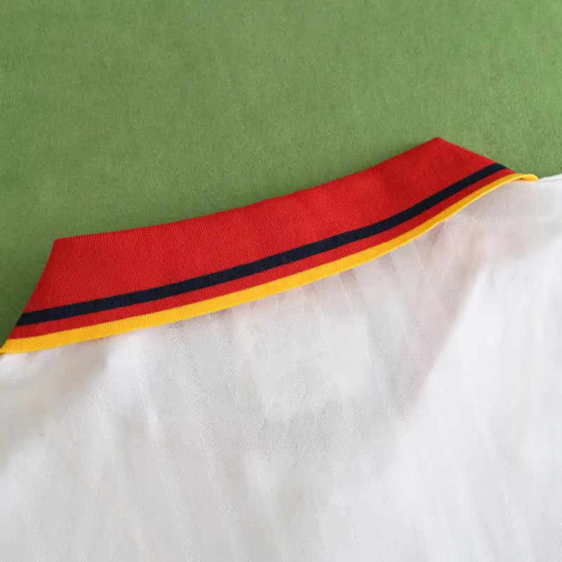 Spain National Team 1994 Away Retro Fan Jersey – White Diamond Pattern | World Cup Classic Kit