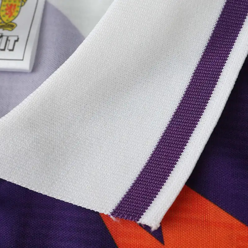 Scotland National Team Away Retro Fan Version 1991/93 – White Orange Purple Claw Print Football Shirt