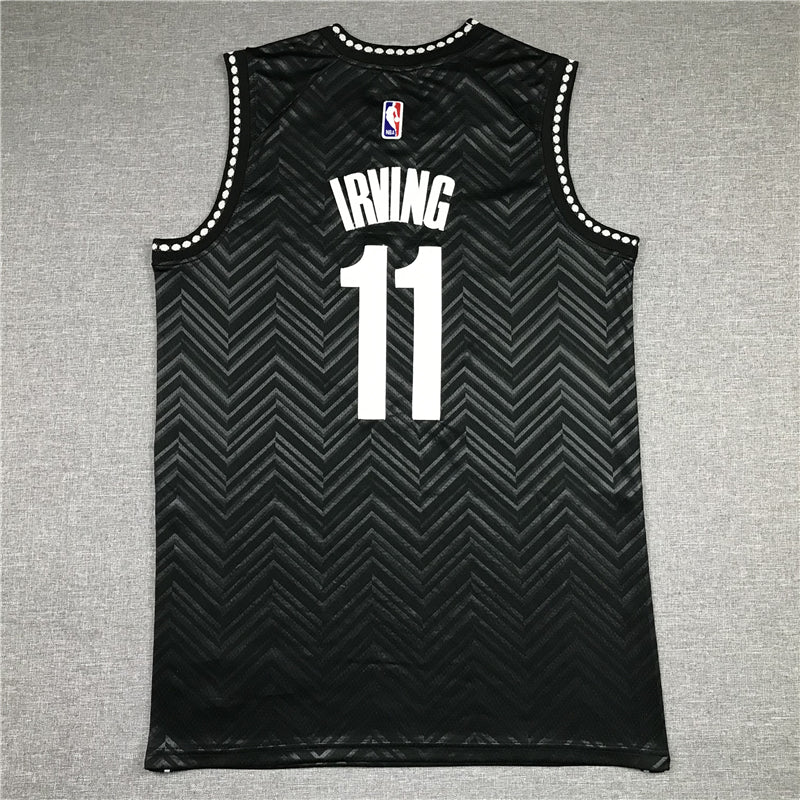 Kyrie Irving #11 Brooklyn Nets 2020/21 Earned Edition Swingman Jersey – Black Chevron Nike