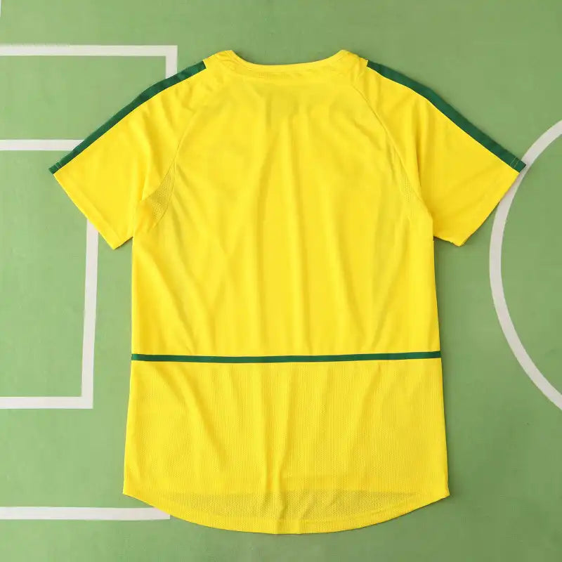 Brazil Home Retro 2002 – Classic Yellow & Green Men's Football Jersey | Fan Version